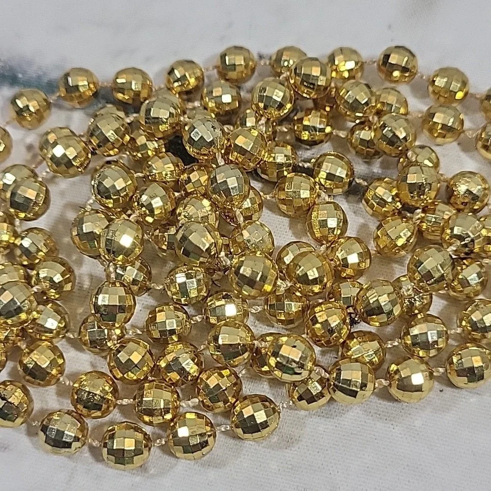 Mardi Gras Style Beads Multicolor Metallic Party Decor Costume Necklaces Lot